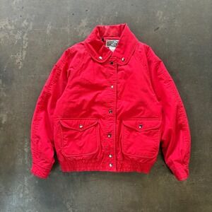 Vintage Ville Franche Jacket Cherry Red Snap Front French Outdoor Jacket Small